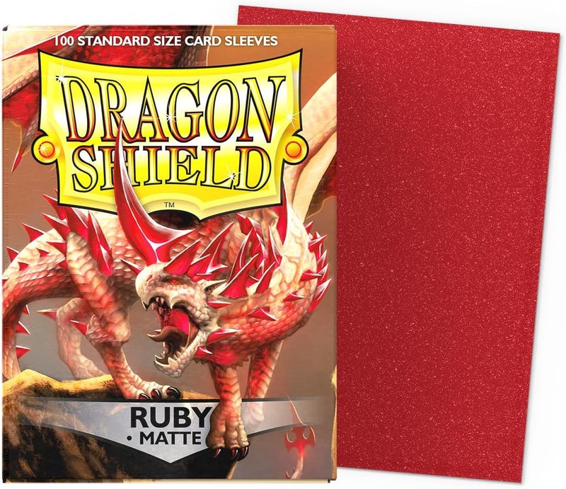 dragon shield أكمام بطاقات مات قياسية الحجم | 100 قطعة - أكمام TCG متميزة وسلسة وقوية | متوافقة مع بوكيمون، فليش آند بلود، ون بيس وماجيك ذا جاذرينغ | روبي - مات - Image 2